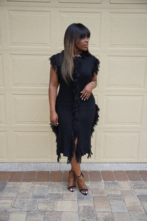 Fringe Sweater Dress